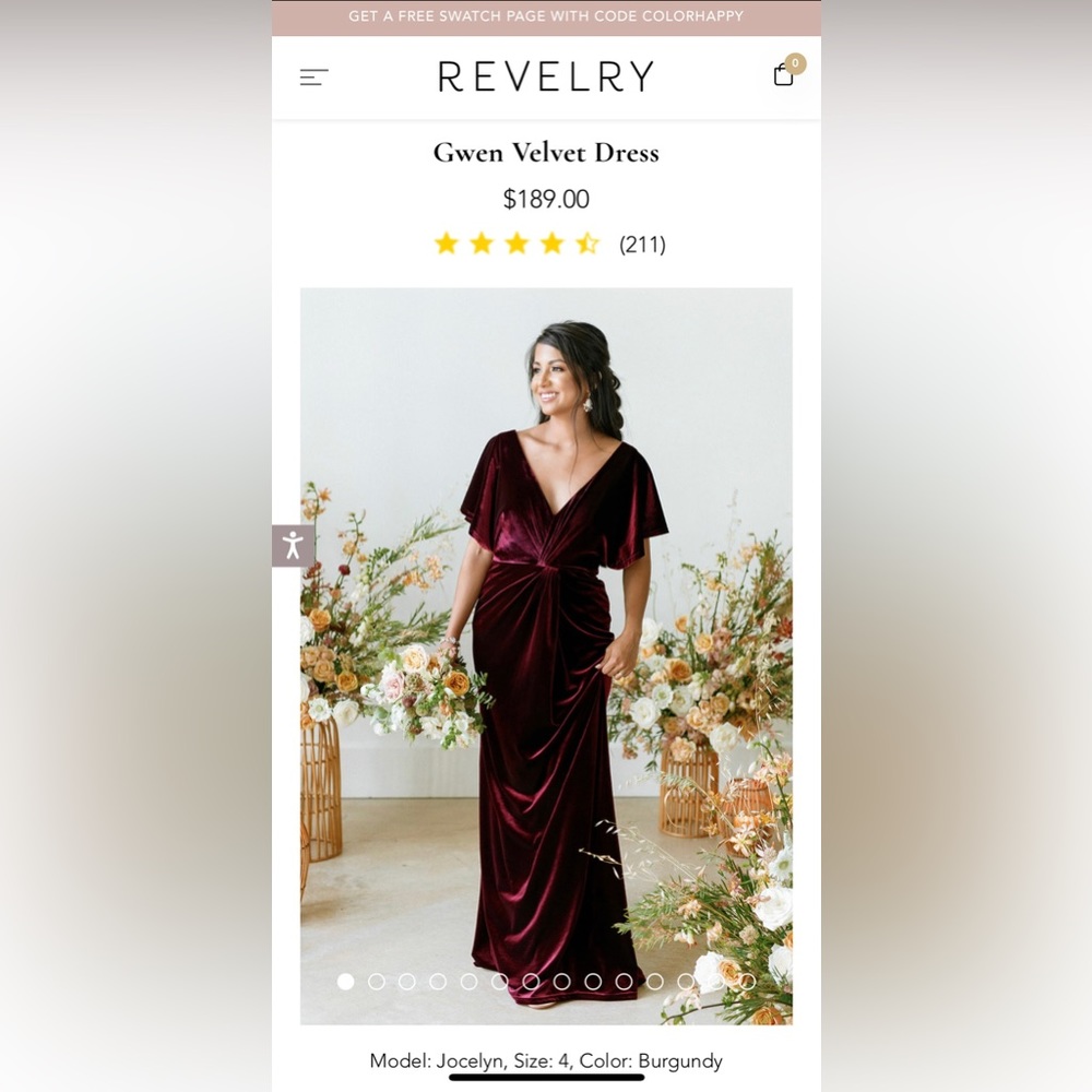 NWT Revelry Gwen VELVET Burgundy Dress Size 16